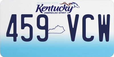 KY license plate 459VCW
