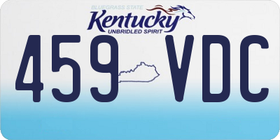 KY license plate 459VDC