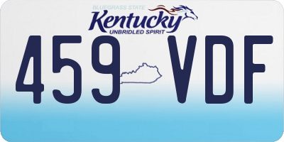 KY license plate 459VDF