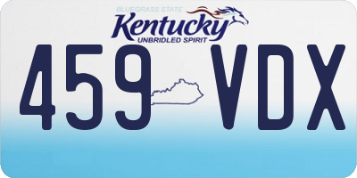 KY license plate 459VDX
