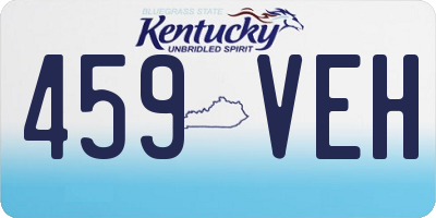 KY license plate 459VEH