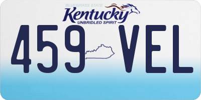 KY license plate 459VEL