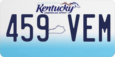 KY license plate 459VEM