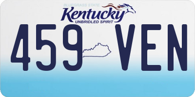 KY license plate 459VEN