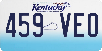 KY license plate 459VEO