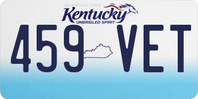KY license plate 459VET