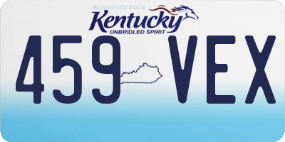 KY license plate 459VEX