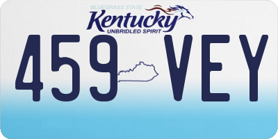 KY license plate 459VEY