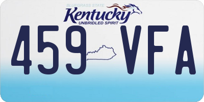 KY license plate 459VFA