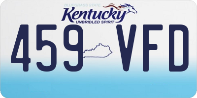 KY license plate 459VFD