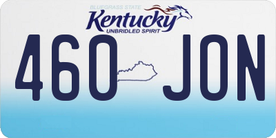 KY license plate 460JON