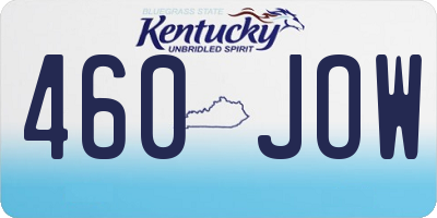 KY license plate 460JOW