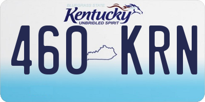 KY license plate 460KRN