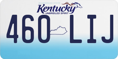 KY license plate 460LIJ