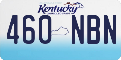 KY license plate 460NBN