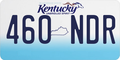 KY license plate 460NDR