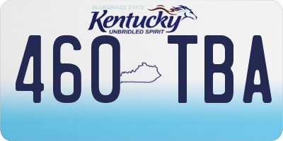 KY license plate 460TBA