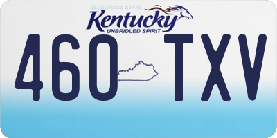 KY license plate 460TXV