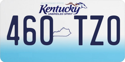 KY license plate 460TZO