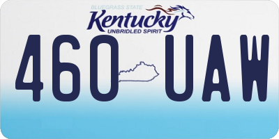 KY license plate 460UAW