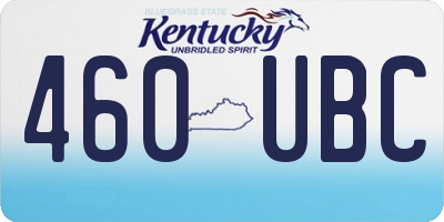 KY license plate 460UBC