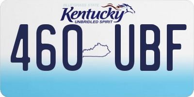 KY license plate 460UBF
