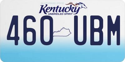 KY license plate 460UBM