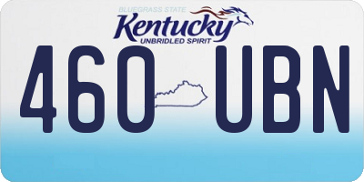KY license plate 460UBN
