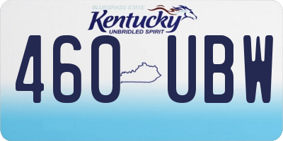 KY license plate 460UBW