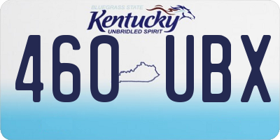KY license plate 460UBX