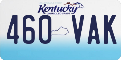 KY license plate 460VAK