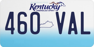 KY license plate 460VAL