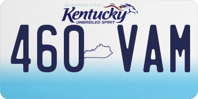 KY license plate 460VAM