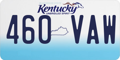 KY license plate 460VAW