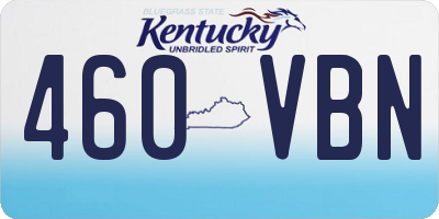 KY license plate 460VBN