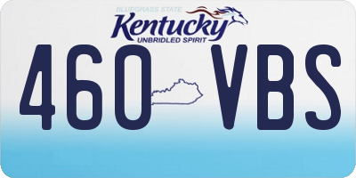 KY license plate 460VBS
