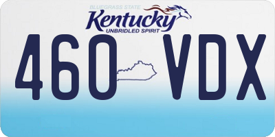 KY license plate 460VDX