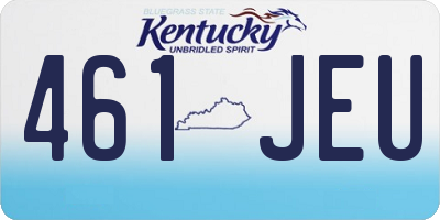 KY license plate 461JEU