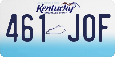 KY license plate 461JOF