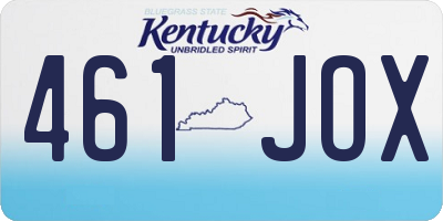 KY license plate 461JOX