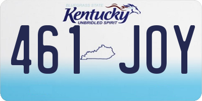 KY license plate 461JOY