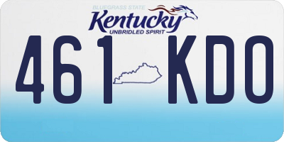 KY license plate 461KDO