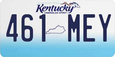 KY license plate 461MEY