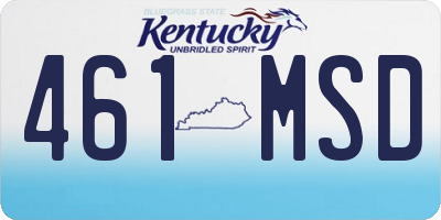 KY license plate 461MSD