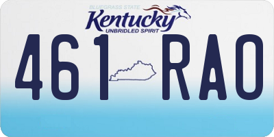 KY license plate 461RAO