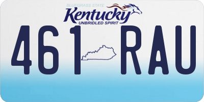 KY license plate 461RAU