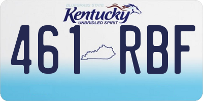 KY license plate 461RBF