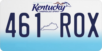 KY license plate 461ROX