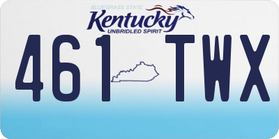 KY license plate 461TWX