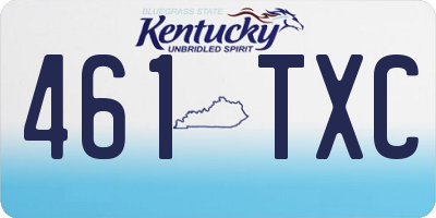 KY license plate 461TXC